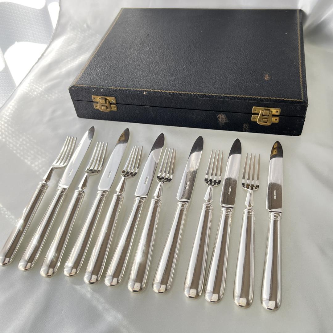 【Maple & Co.】デザートセットナイフ / フォーク 12本 ケース