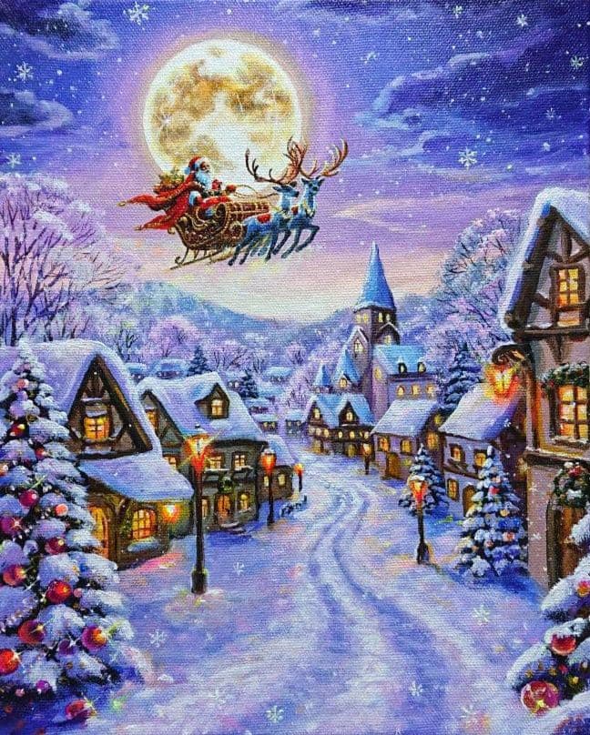 め*か様 【雪の降る日】アクリル画 F3 風景画 絵画