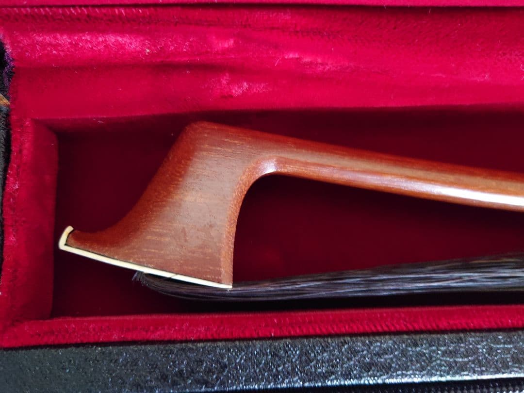 ま*と様 ジャーマンスタイルコントラバス弓ビンテージ　黒毛