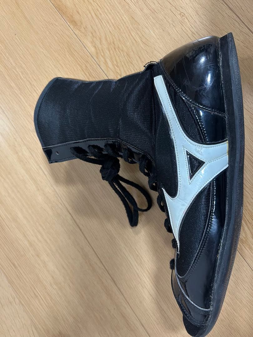 Mizuno ミズノ ボクシング(リング)シューズ 黒/白 ハイカット27cm