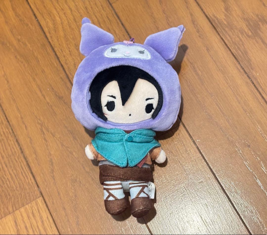 進撃の巨人 ミカサ クロミ むにゅぐるみマスコット サンリオコラボ ぬいぐるみ