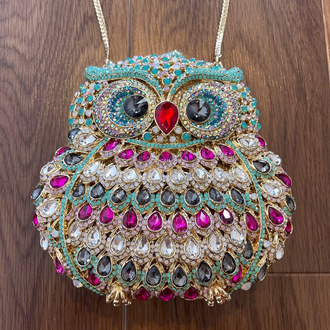 ラインストーン　ふくろうバッグ