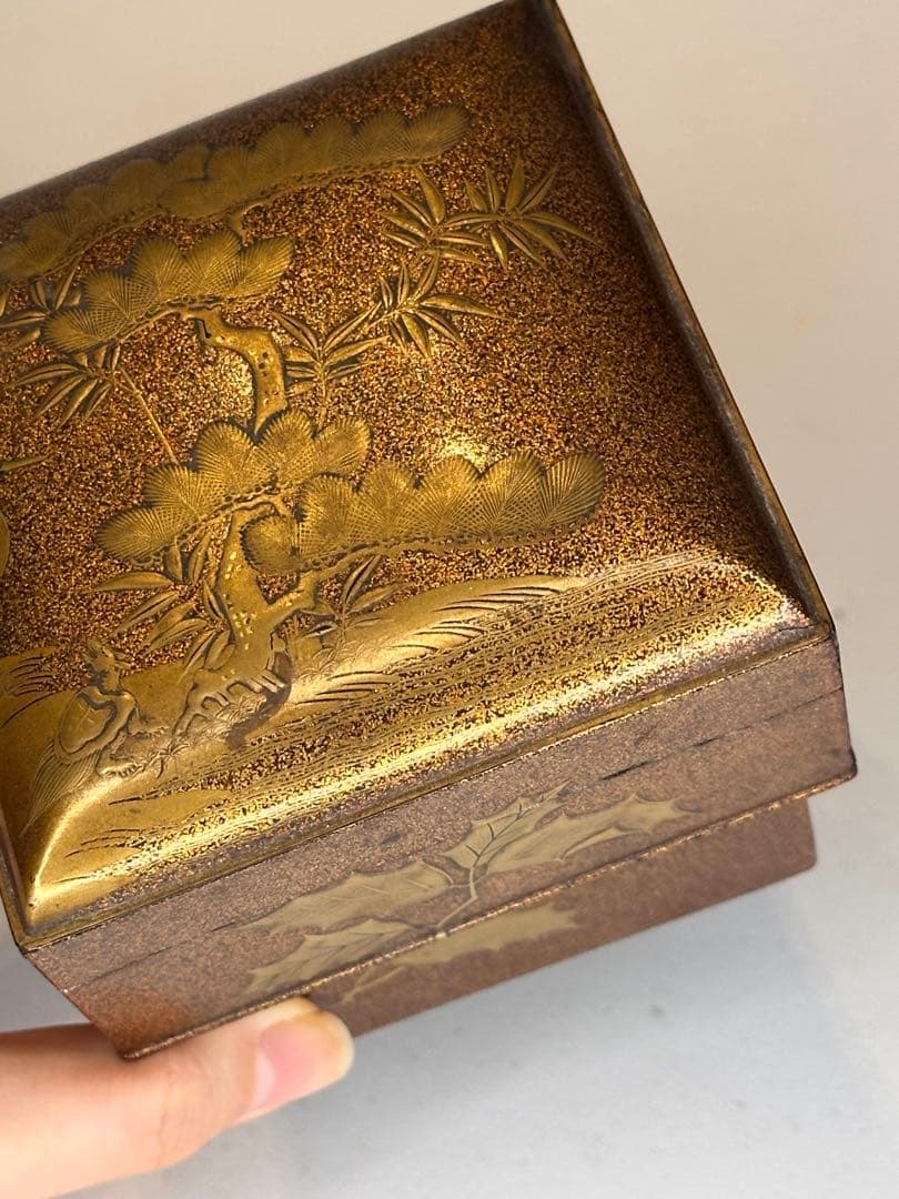 金蒔絵 方箱 時代物 傷有り 漆芸 骨董品