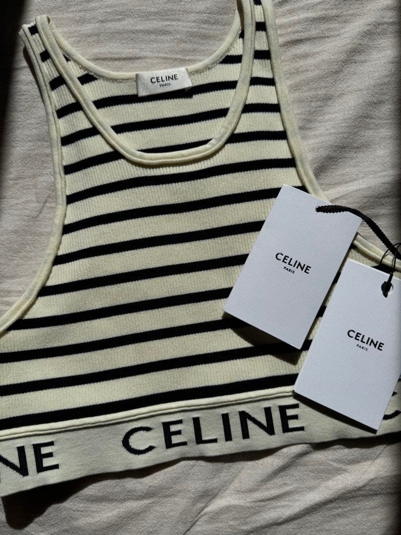 【あいにゃん】CELINE ストライプ タンクトップ(タグ付)購入レシート