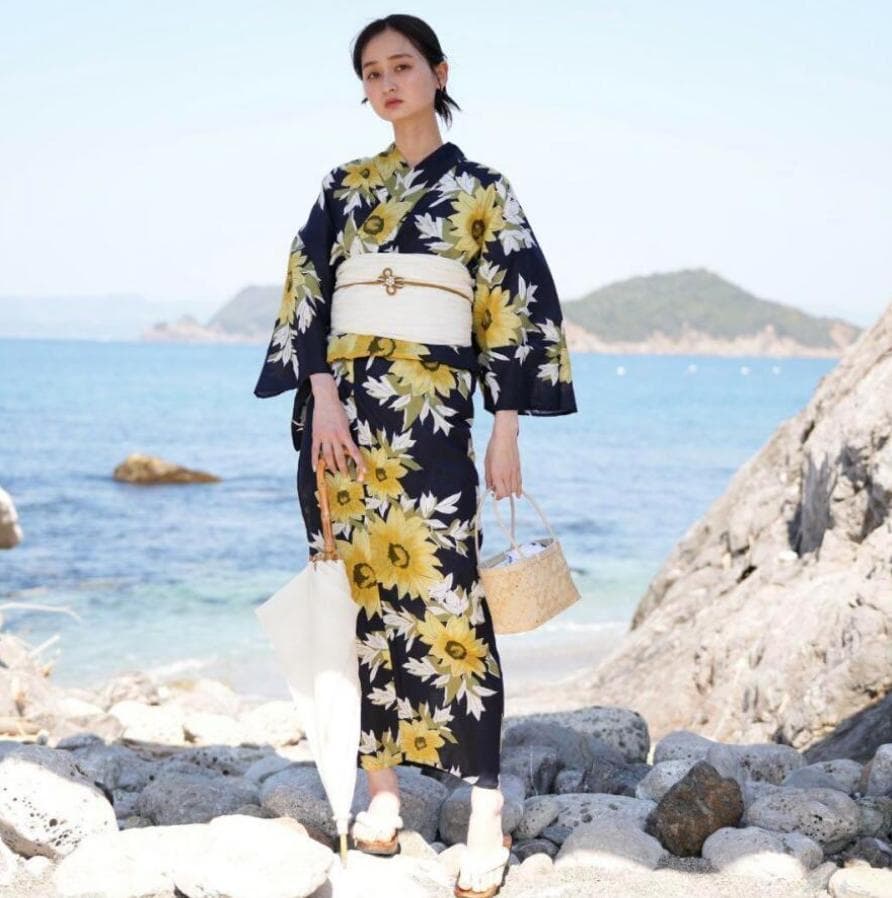 ひまわりデザイン 浴衣セット 3点セット