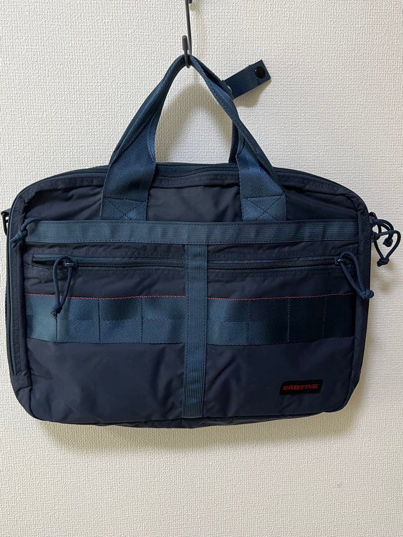 BRIEFINGネイビー ビジネスバッグ ショルダーストラップ付