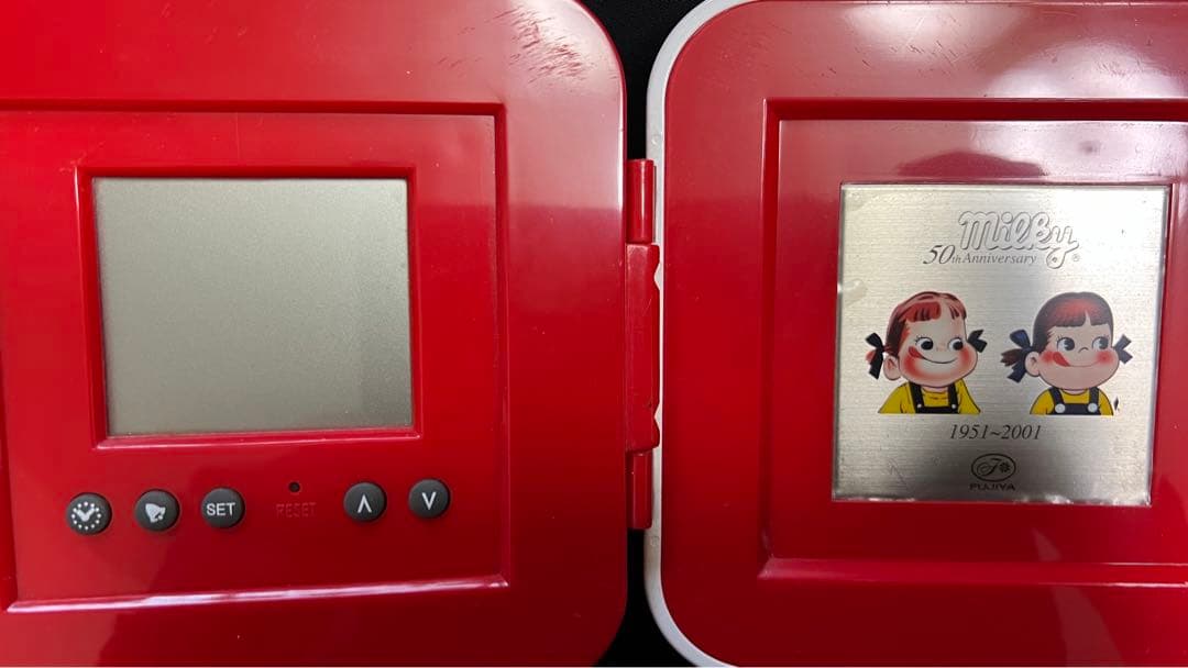 値下げ！2001年頃懸賞当選品レアペコちゃん不二家 ミルキー50周年置き時計