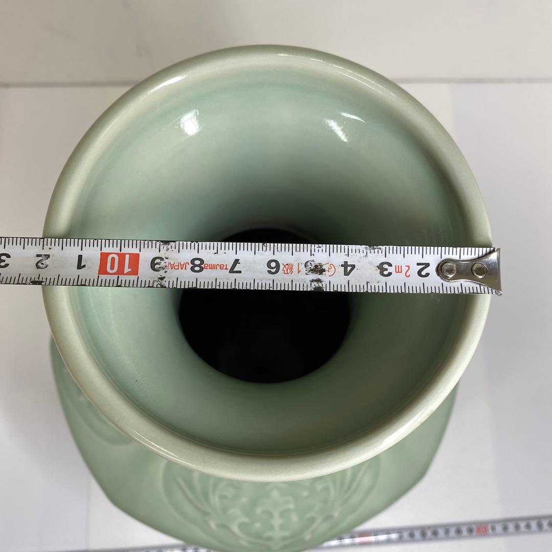 中国　竜泉窯　青磁花瓶　高さ約38㎝　タコヒ　東さ7-0302④