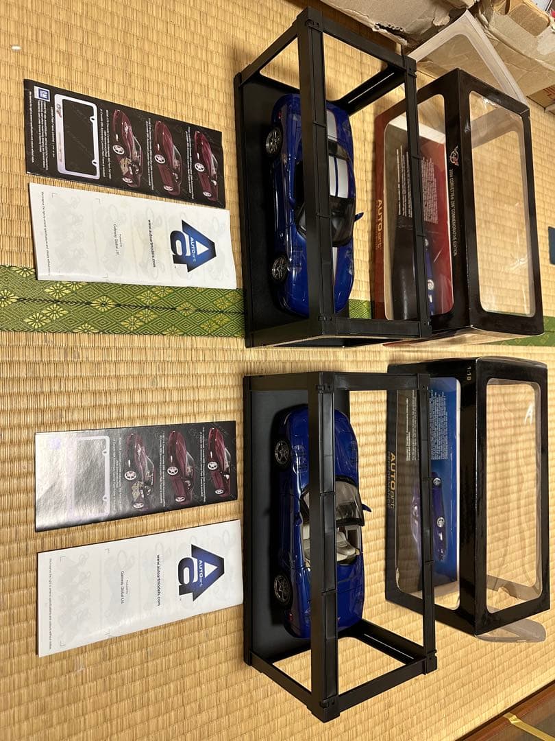 オートアート 1/18 シボレー コルベットC6  / 紺色 2台セットまとめて