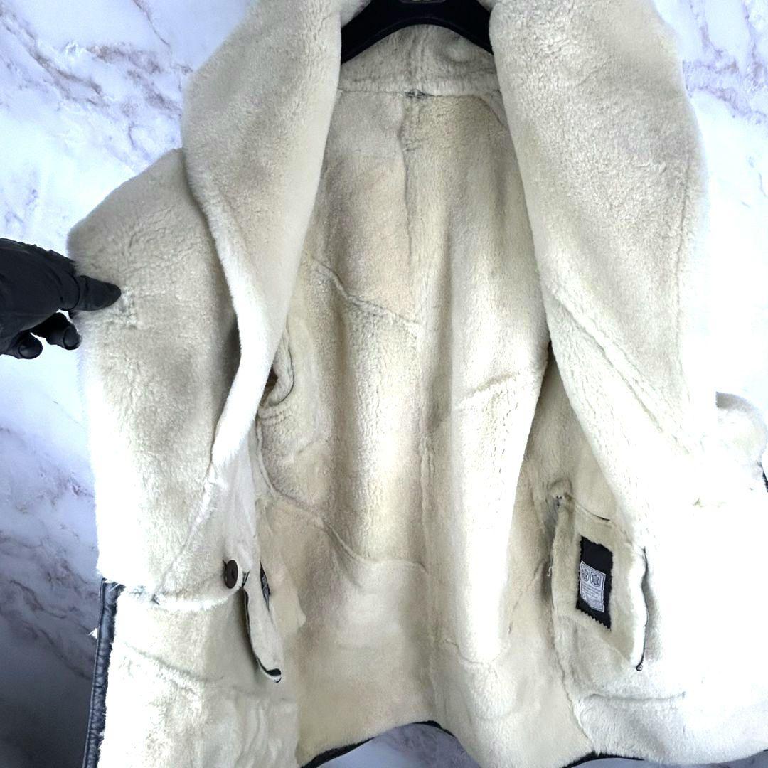 Daiya リアルムートン ナッパレザー　ブラック/クリーム コート