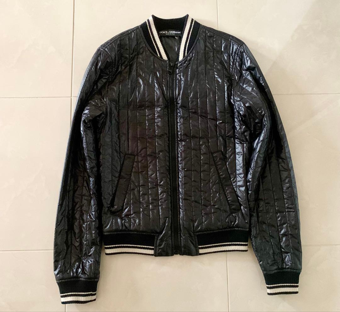 DOLCE&GABBANA ブルゾン シルバーロゴ 光沢　リブニット