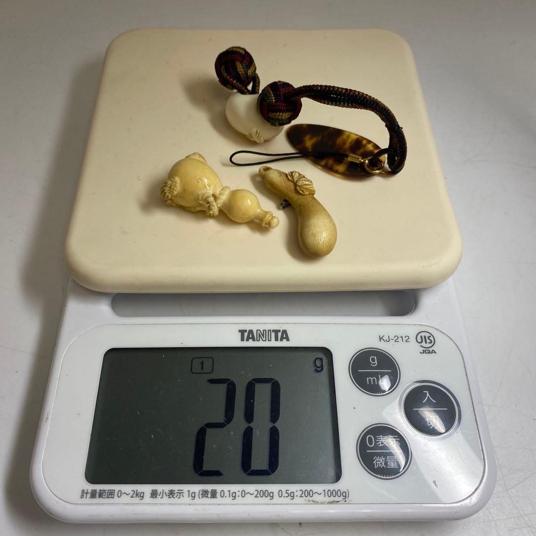 極上　和彫　根付3点　20g タサチ 東さ8-0120☆2F