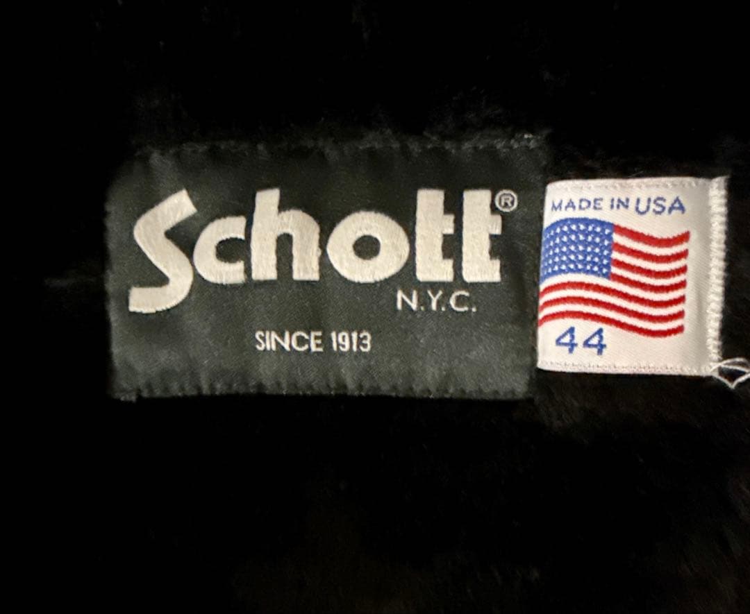 Schott 643 シングルライダース ブラック 44