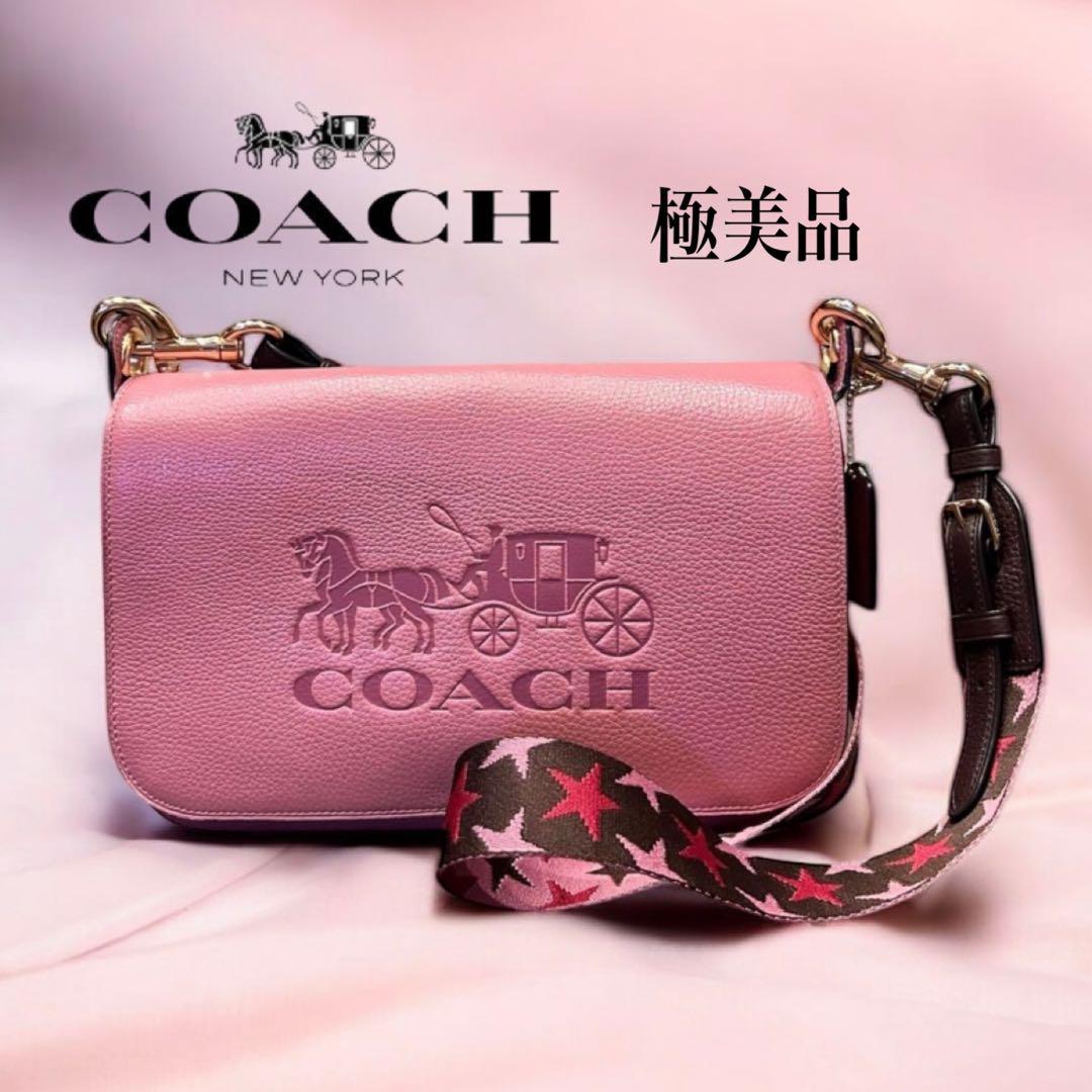 Seiko様 極美品✨コーチ ショルダーバッグ ピンク レザー 4521収納抜群