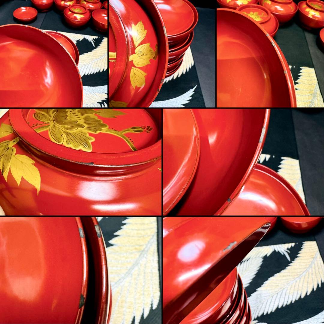 漆器　輪島塗　木製　蒔絵　溜塗　蓋付椀　吸物椀　汁椀　10客　時代物