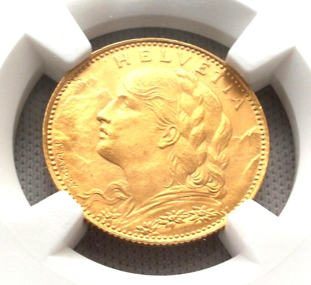 まやさん…！専用　1922年 スイス ブレネリ10フラン 金貨 NGC MS64