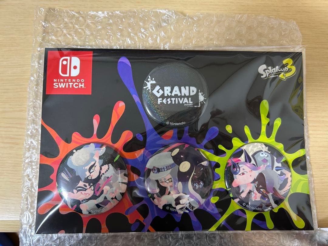 スプラトゥーン３　グランドフェスティバル缶バッジセット