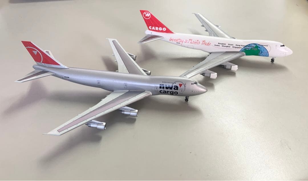 nwa northwest airlines 747-200F 2機セット