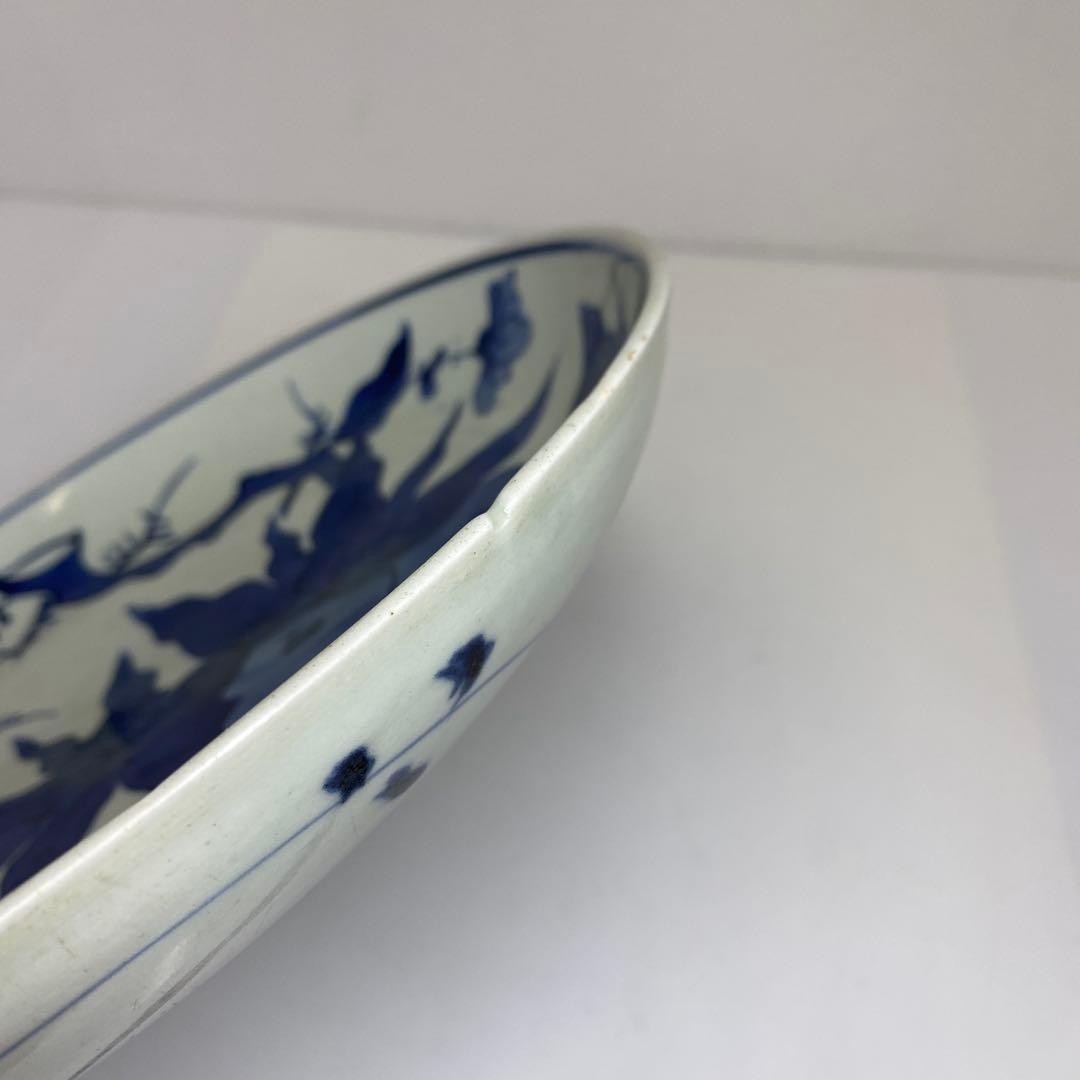 江戸中期　古伊万里　染付大皿　直径27.4㎝　東Y7-0122☆2Fタトヒサ