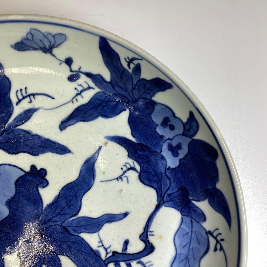 江戸中期　古伊万里　染付大皿　直径27.4㎝　東Y7-0122☆2Fタトヒサ