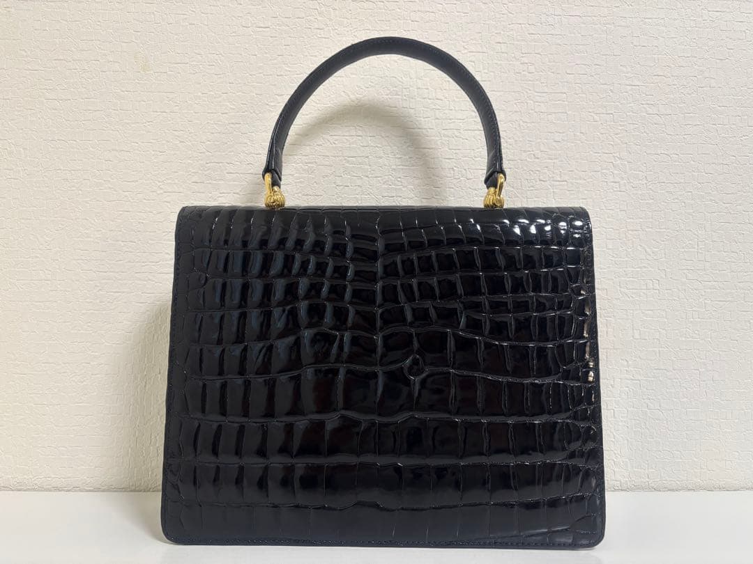 超美品 LONGINES ロンジン クロコダイル ブラック ハンドバッグ