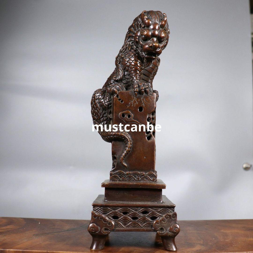 銅器 碧水獣香薫炉 香道具 書房 茶台客間 鎮宅辟邪 開運風水 招財 置物工芸品