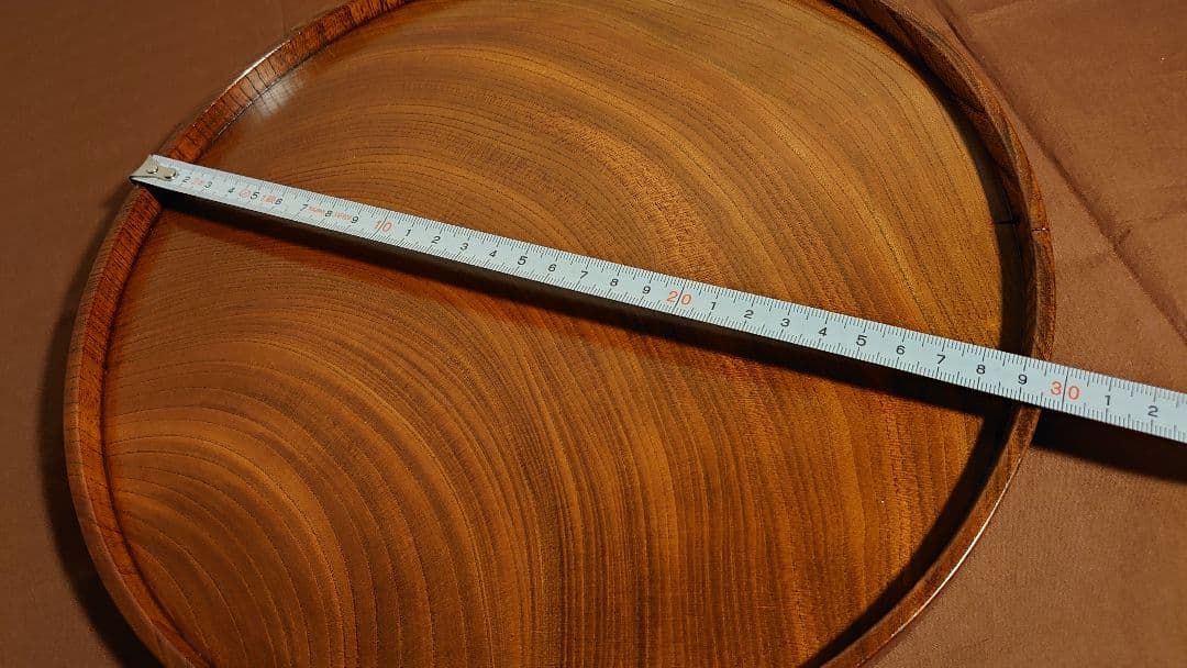 丸盆　山中漆器　欅　欅製　くり抜き　川北造　拭き漆　富貴漆　１客