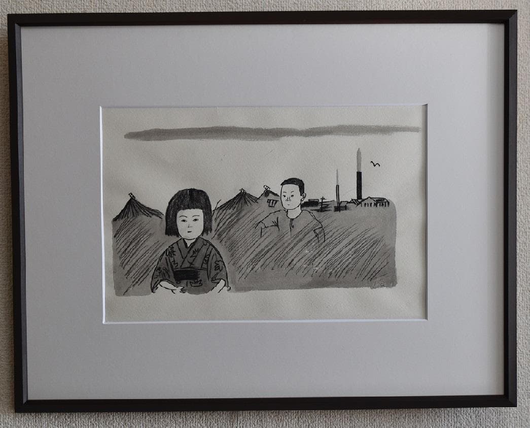 掘り出し、稀少作品　風間　完　挿絵作家・洋画家肉筆