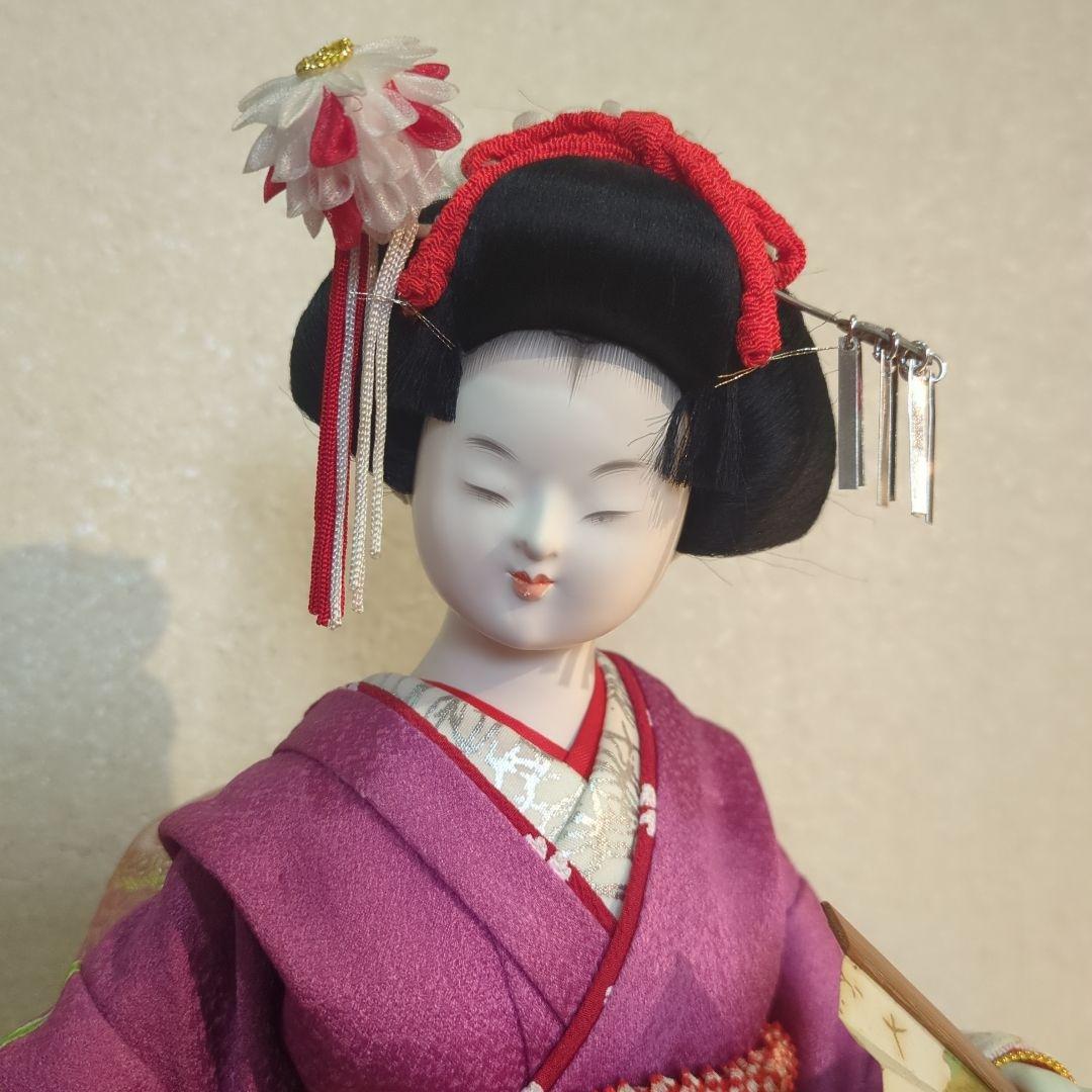 舞妓人形 日本人形、本練頭 スキヨ作 44cm
