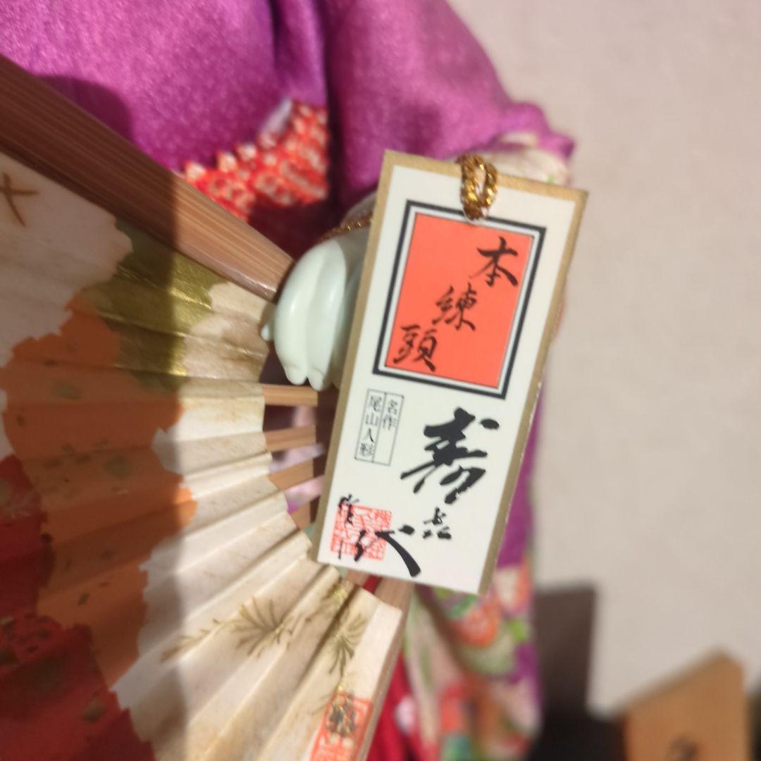 舞妓人形 日本人形、本練頭 スキヨ作 44cm