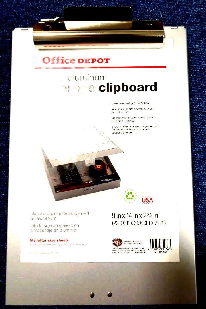 Office A4サイズ リサイクルアルミクリップボード9x14インチ