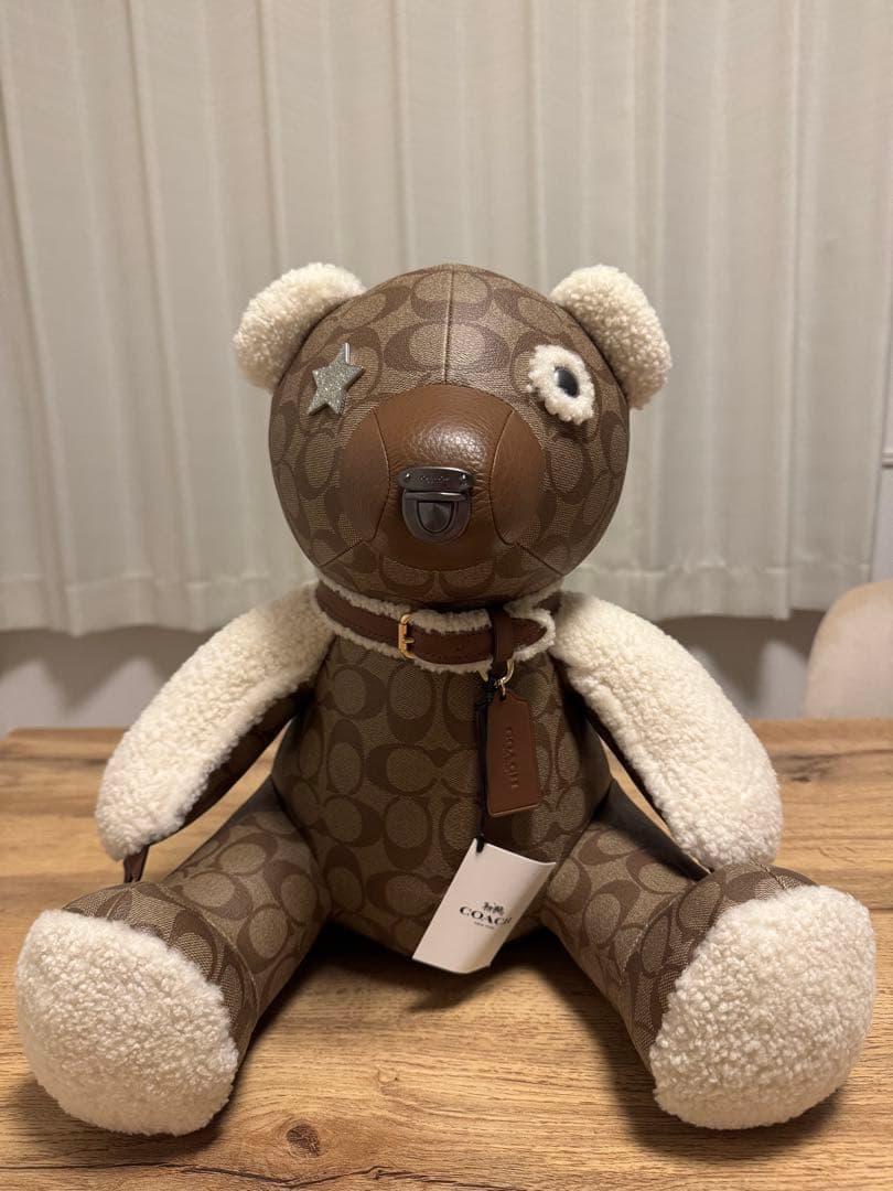 【未使用】希少品 COACH クマ レザー ぬいぐるみ 置物