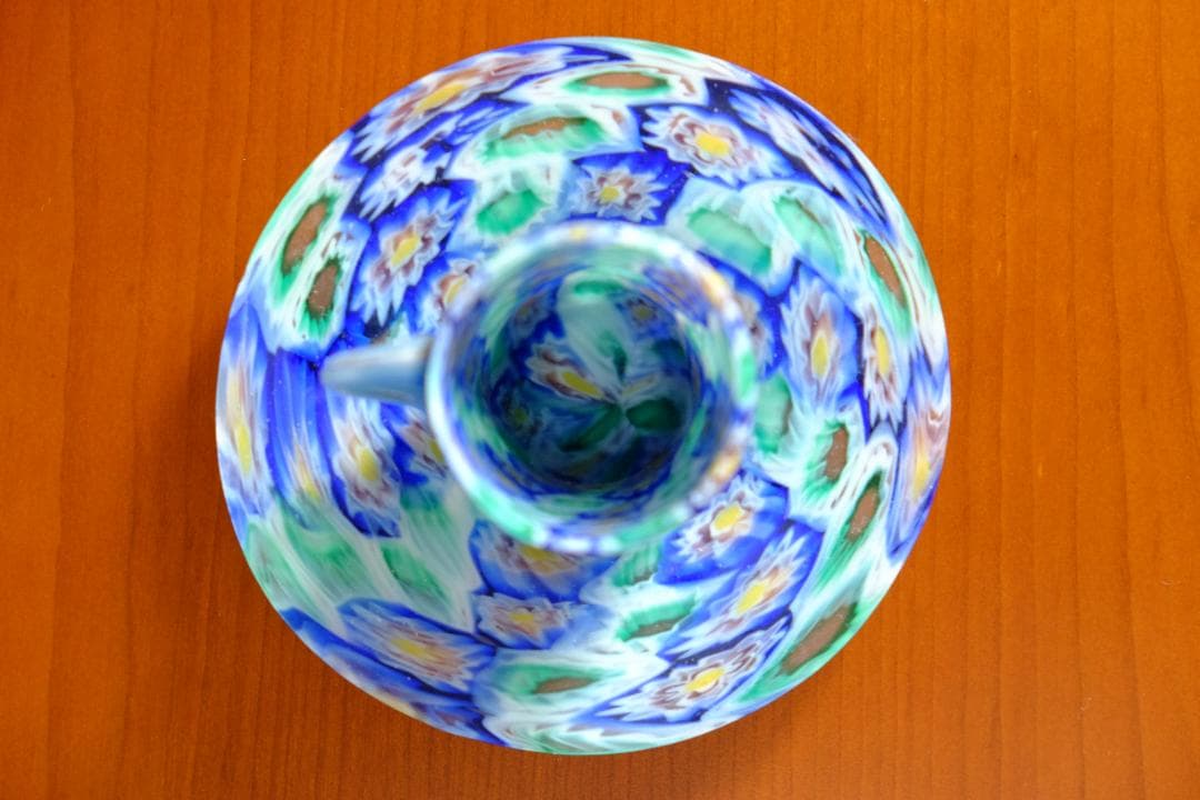 ミルフィオリ カップ＆ソーサー グラス 吹きガラス 作家 飯塚亜裕子 ムリーニ