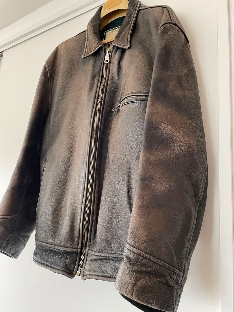 Gerald 購入UKレザー ヴィンテージシングルライダースジャケット