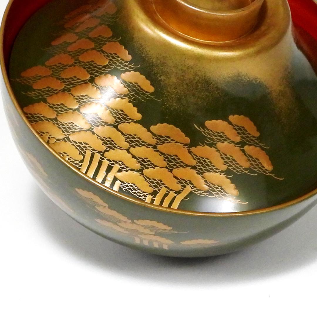 橘屋浅野友七』造 富士形 蒔絵 吸物椀 10客揃 共箱◆保証 江戸後期茶人の言葉