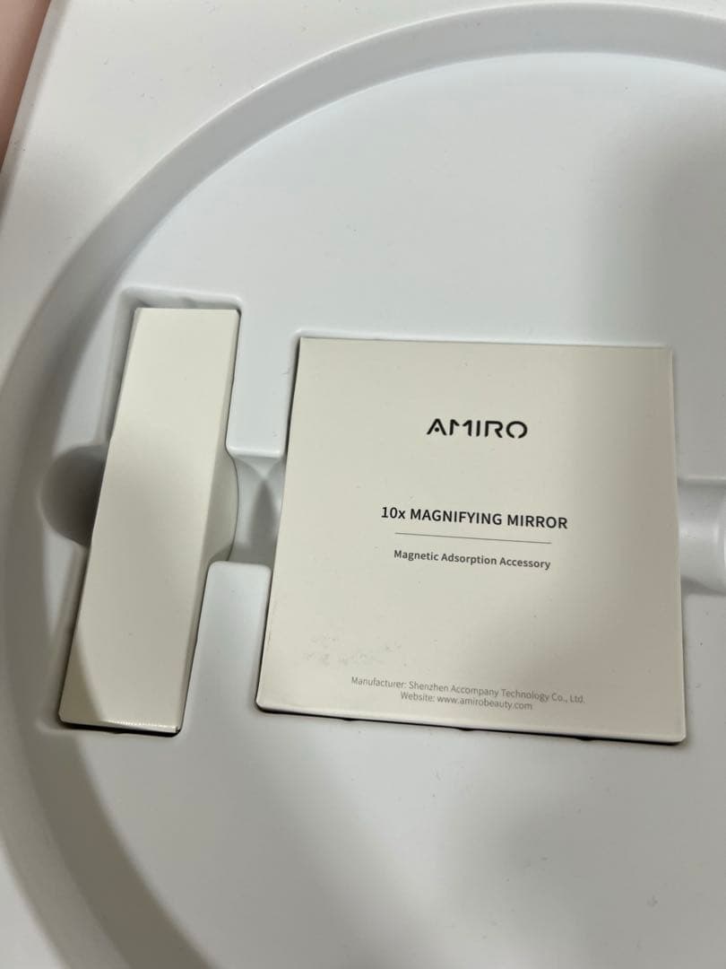 【未使用】AMIRO 女優ミラー 8インチ 10倍拡大鏡付き LEDミラー
