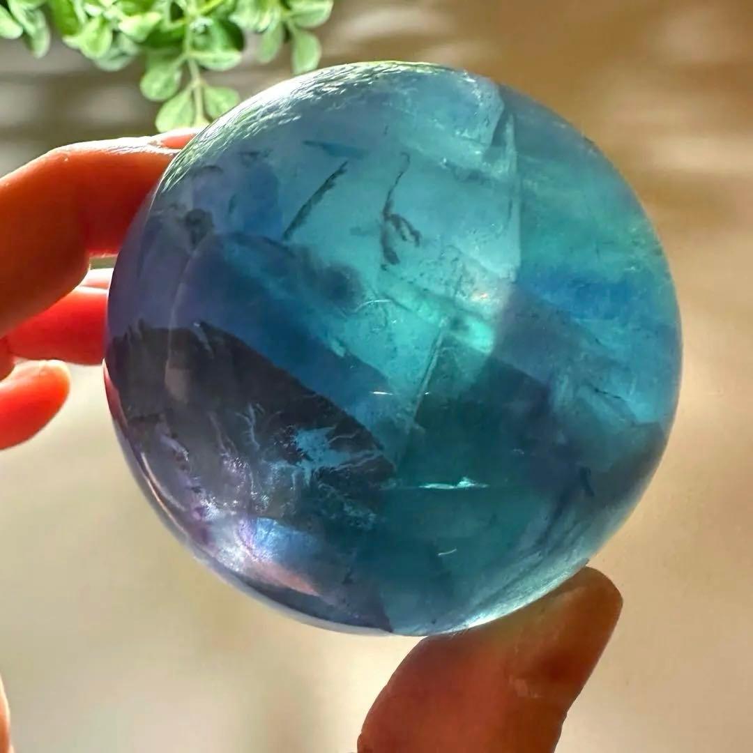 ブルーフローライト　スフィア　5.8㎝325g フローライト　マリンブルー