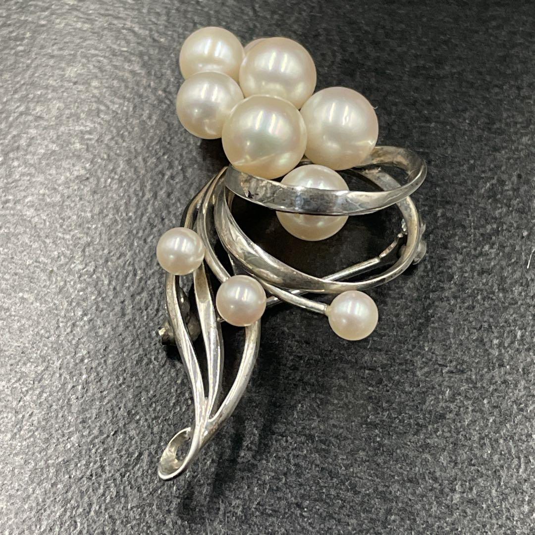 MIKIMOTOミキモト　パール　ブローチ　あこや真珠　7ミリ　11粒　MS刻印