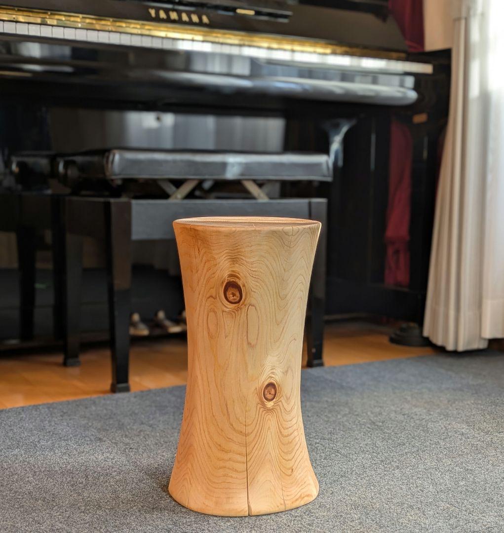 天然ヒバ　丸太　椅子　スツール　高さ約39㎝