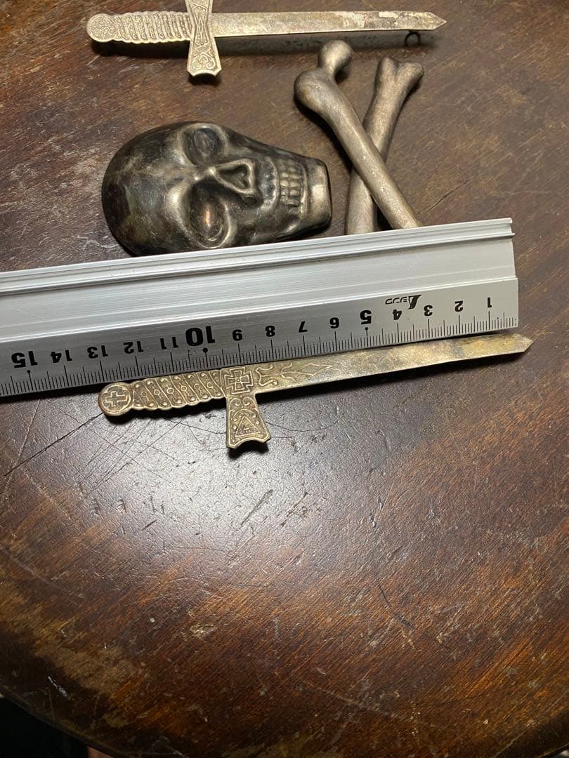 1800年後半フリーメイソン テンプラー スカル装飾 エプロン バイカー