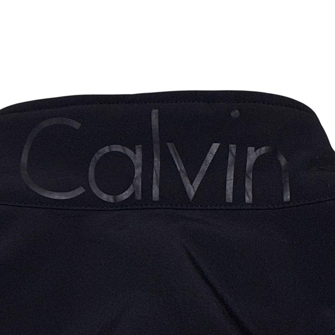 美品✨カルバンクライン ソフトシェルジャケット ロゴ 裏地フリース 黒 2XL