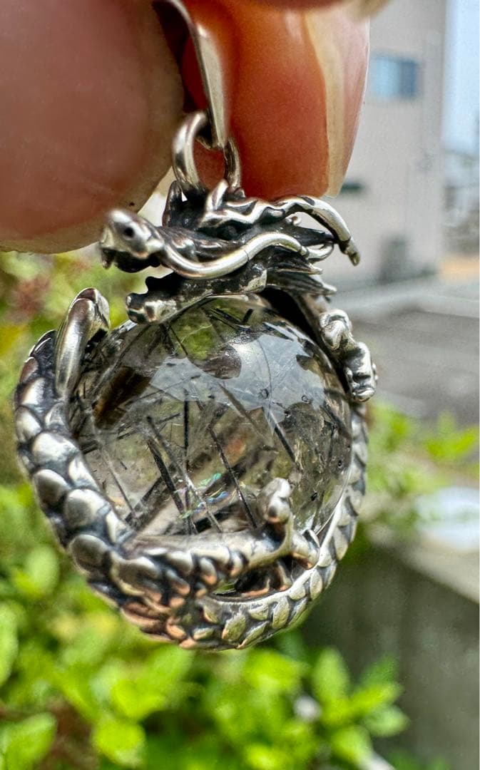 【怪蟲伝闘さん専用】ブラックルチル　ペンダントトップ　虹あり　S925