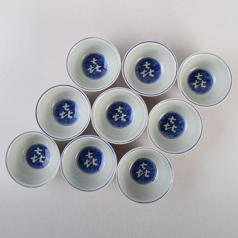 九谷焼　清々軒　矢口永寿造　金襴手写　花鳥文　煎茶碗　九客　共箱　M　R9404