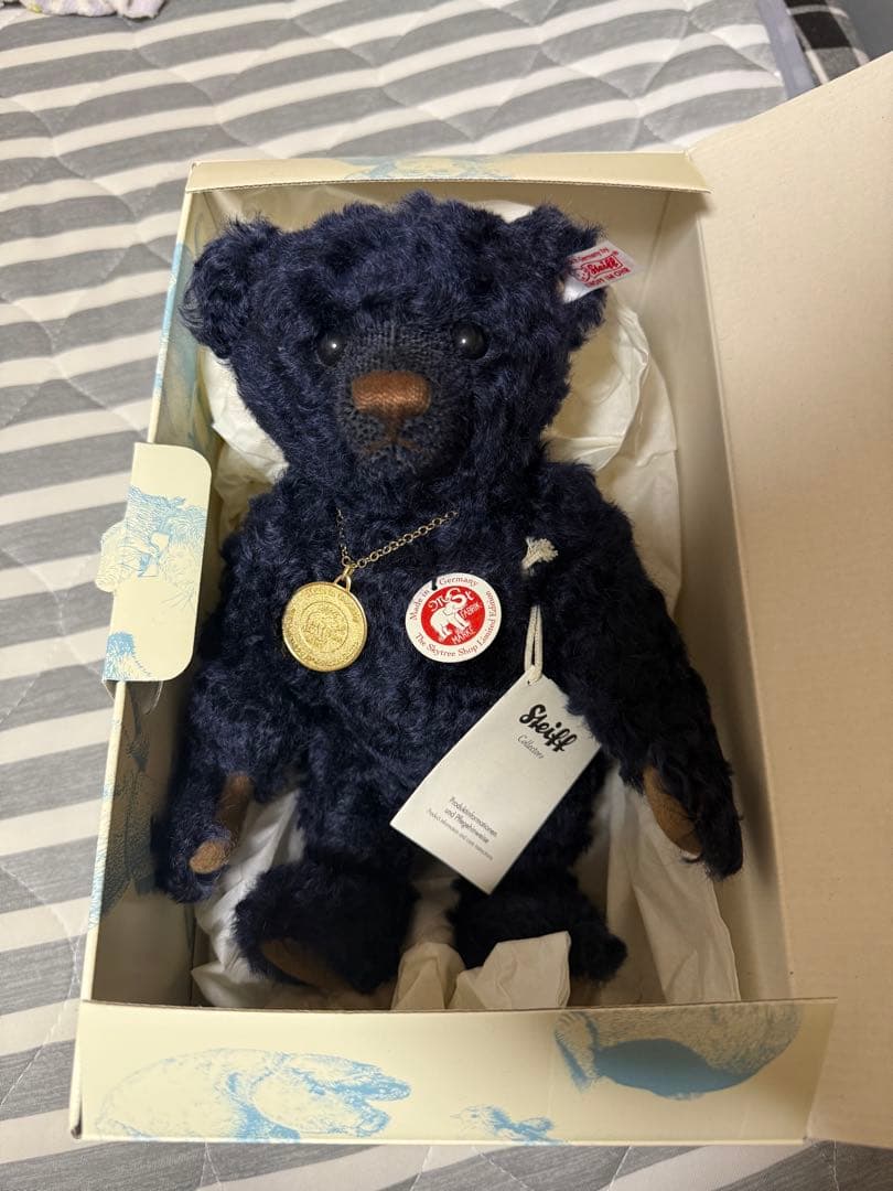 Steiff ダークブルー テディベア 約30cm