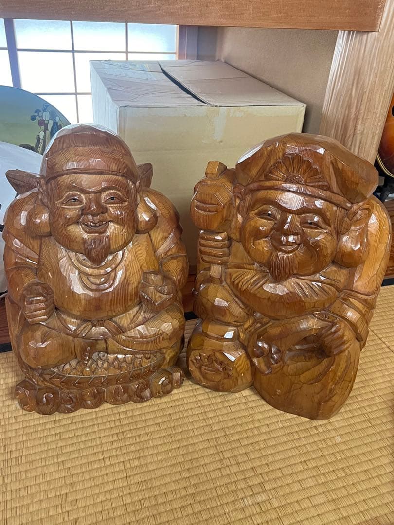 七福神 【恵比寿 大黒天】 木彫り