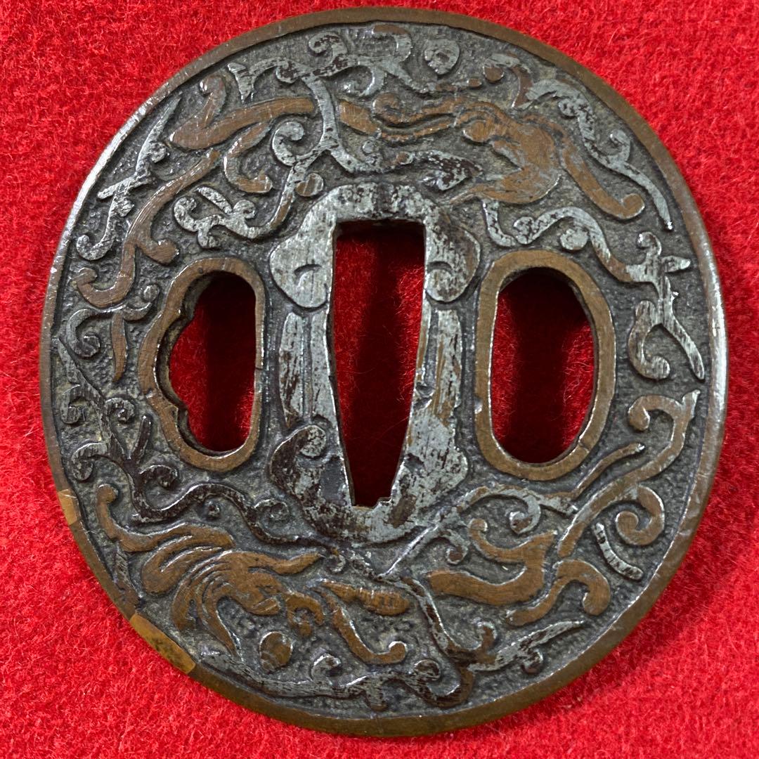 B–11 鍔　つば　武具　銅製　装飾品　アンティーク　美術品　工芸品　刀装具