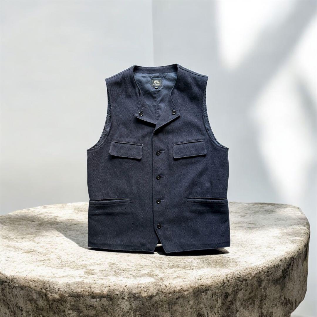 アディクトクローズ ADDICT CLOTHES ネイビー コットン混紡 ベスト