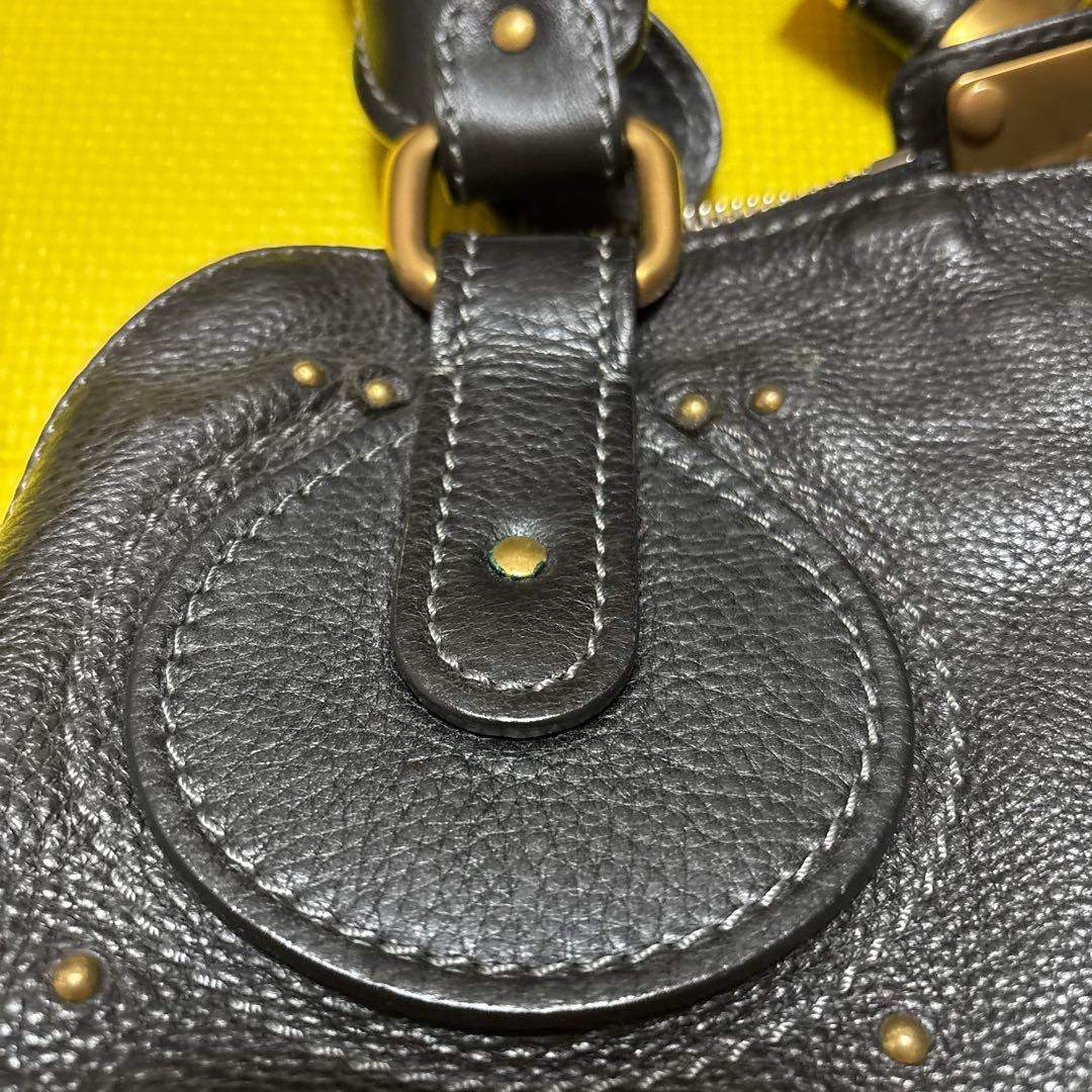 Chloe黒のレザーハンドバッグ 032-038