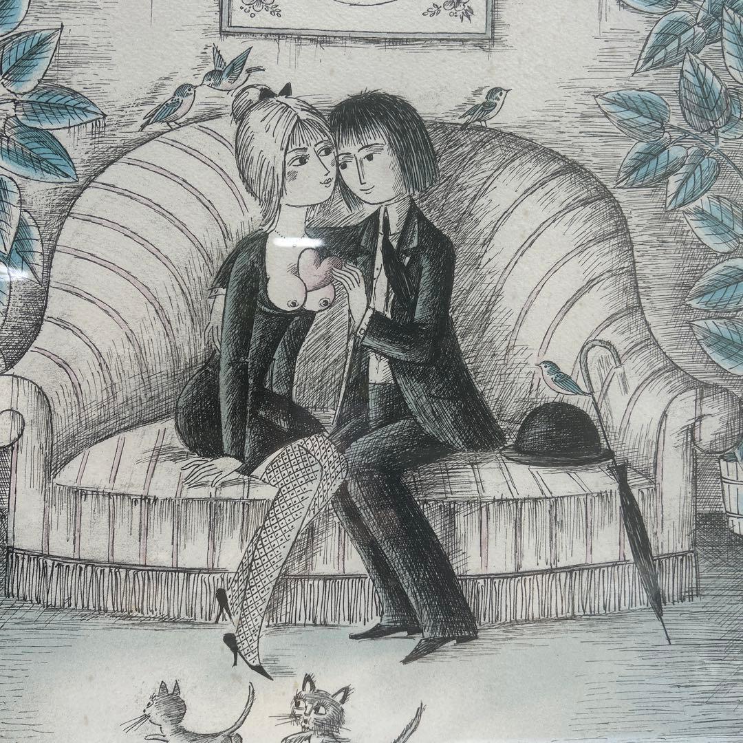 5959 レイモン・ペイネ リトグラフ 『ハートのプレゼント』