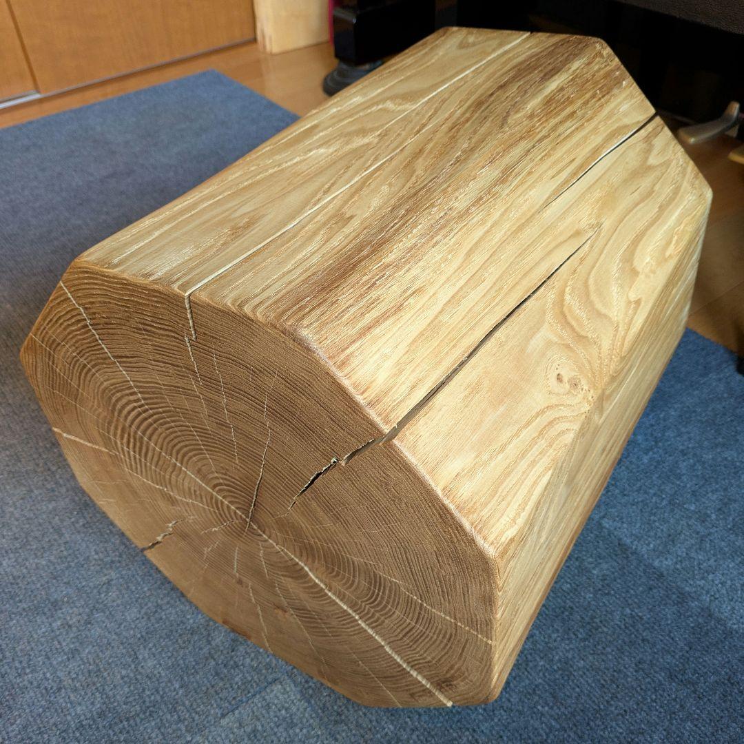 ピーナッツ様確認用　栗　八角形　天然木　椅子　スツール　高さ約41.5㎝